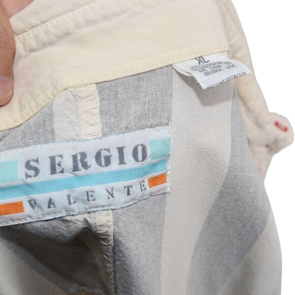 Sergio Valente 80s Oversized Striped Shirt XL Vintage Aviation Cotton - Picture 10 of 13